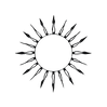 black outline of the sun on a white background, circle image very simple.png