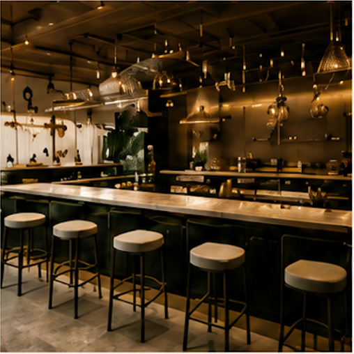 Stylish bar with bespoke furniture
