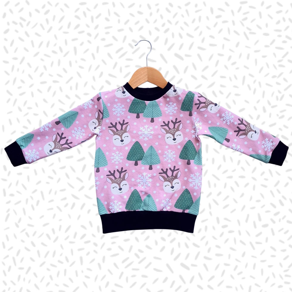 Thumbnail: Children's Handmade Sweatshirt Jumper (Ready Made Reindeer Print)