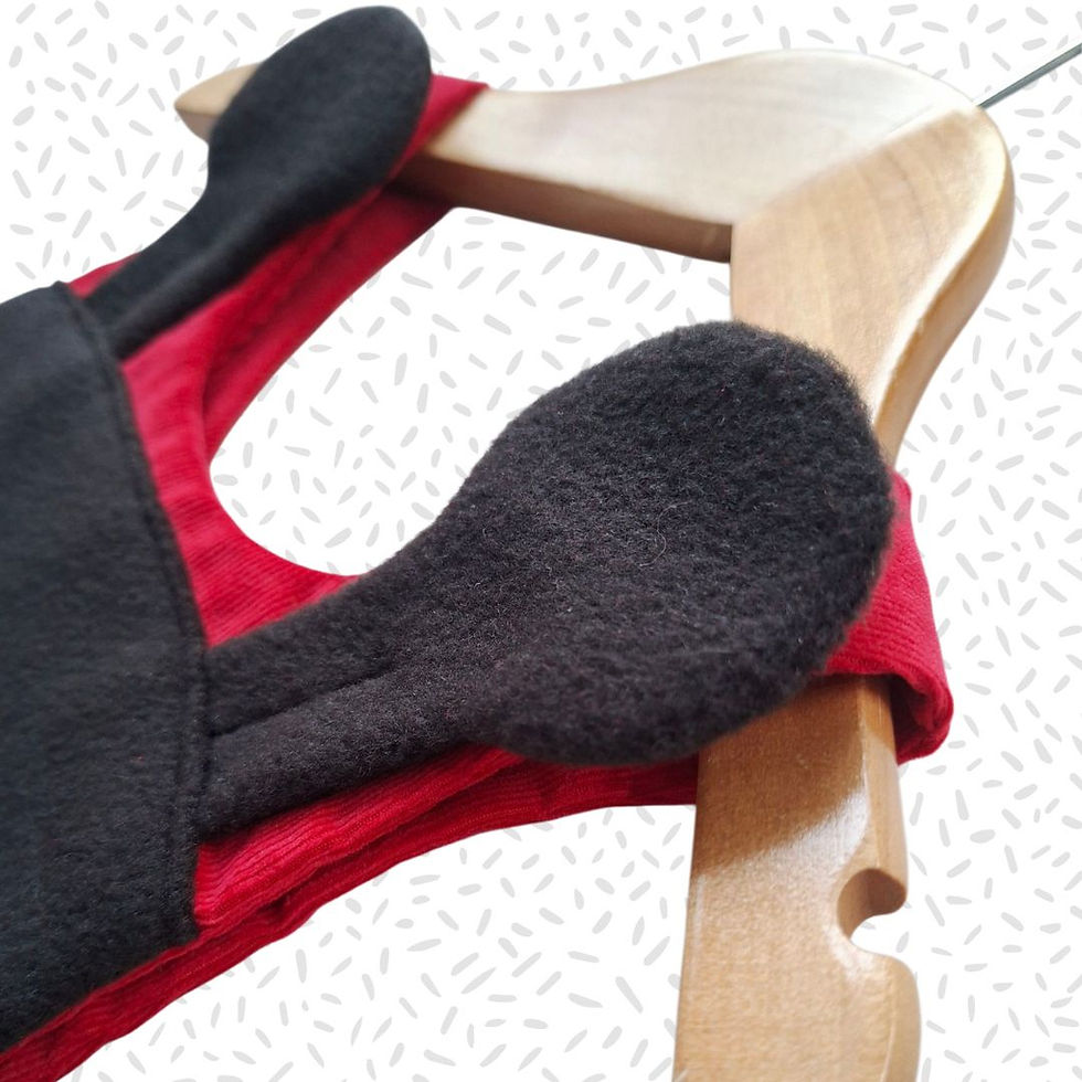 Thumbnail: Girl's handmade ladybird pinafore dress for ages 0-6 years.