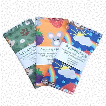 Children's handmade reusable baby wipes.