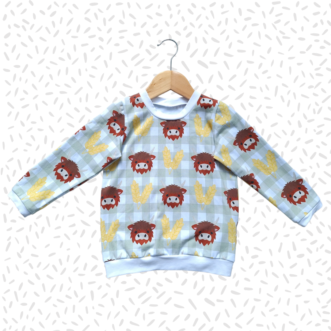Children's Handmade 'Little Spring Cow' Organic Long Sleeve Top