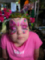 Pink and Green Butterfly Face Paint