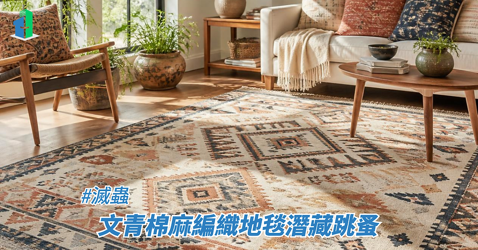 文青棉麻編織地毯潛藏跳蚤