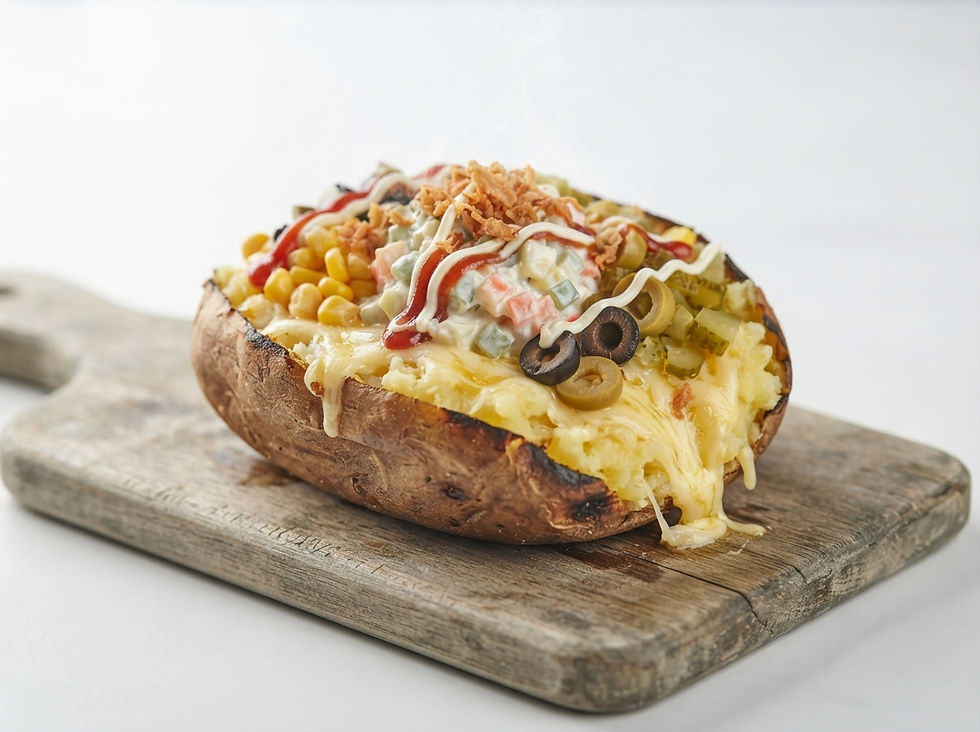 Famous Turkish Stuffed Baked Potato (Kumpir)