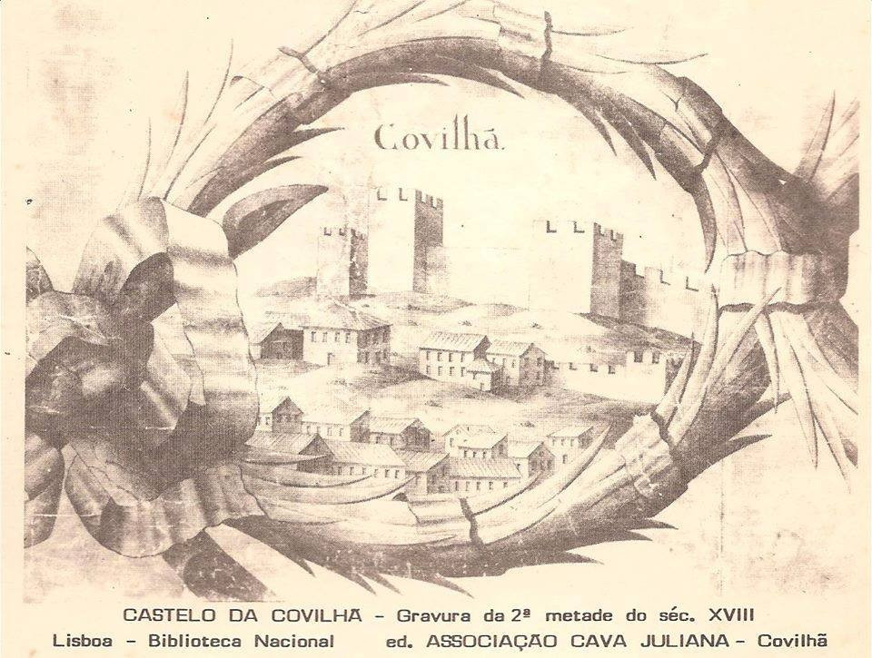 Antiga gravura do Castelo da Covilhã da 2ª metade do século XVIII