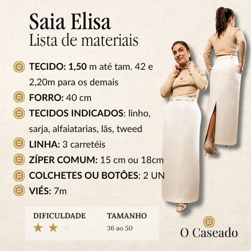 Miniatura: Saia Elisa - Molde Digital em PDF