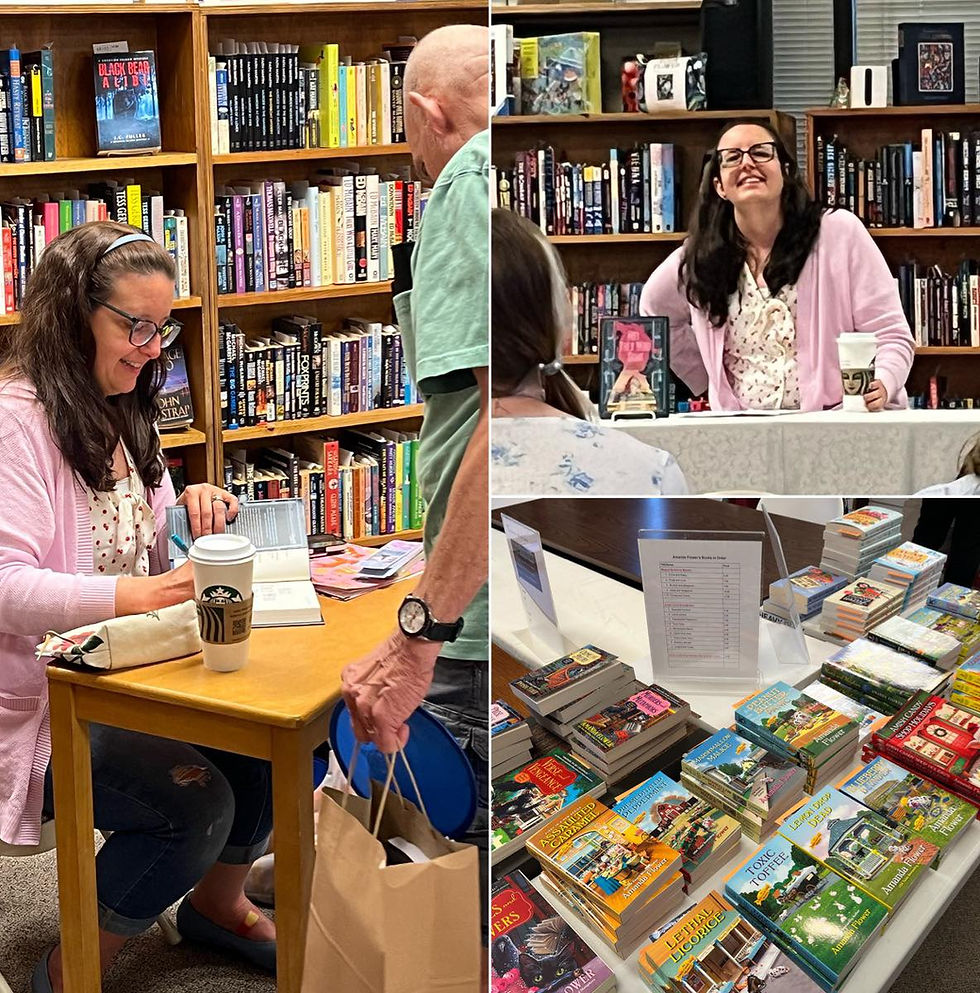Collage of Photos from Amanda Flower's Event