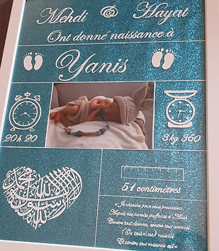 Cadre personnalisé naissance