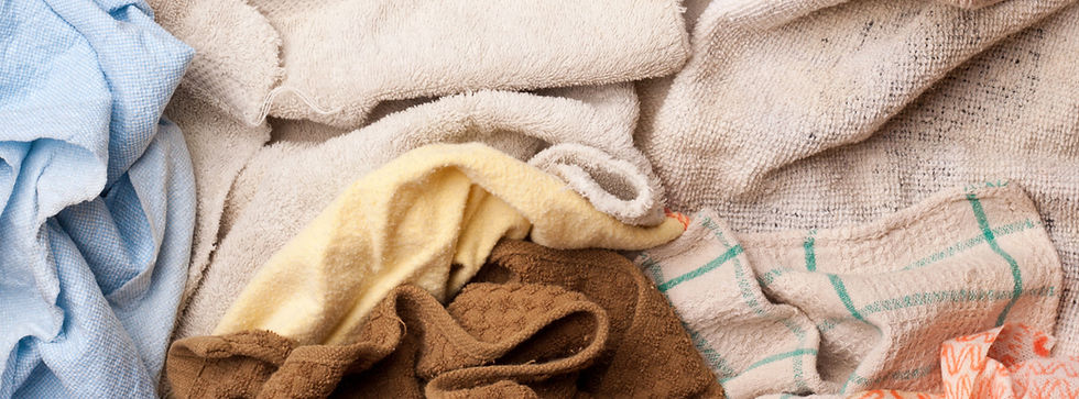 Rags in lieu of paper towels.