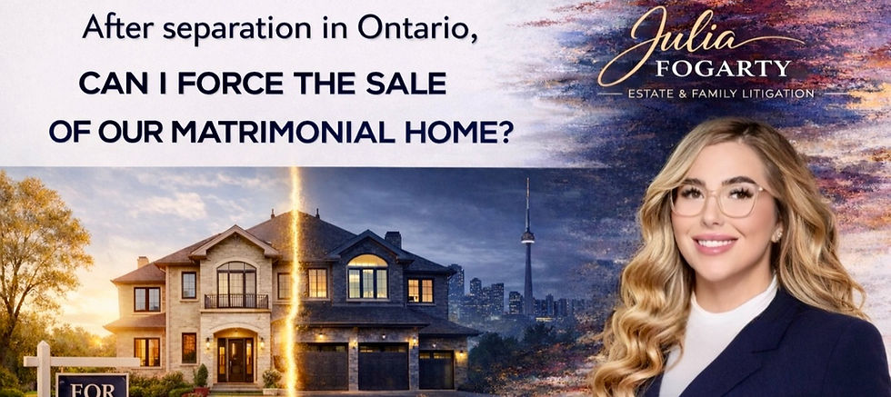 Explore Your Options: Consult Julia Fogarty for Expert Guidance on Forcing the Sale of Your Matrimonial Home After Separation in Ontario. Separation forced sale matrimonial home Ontario.