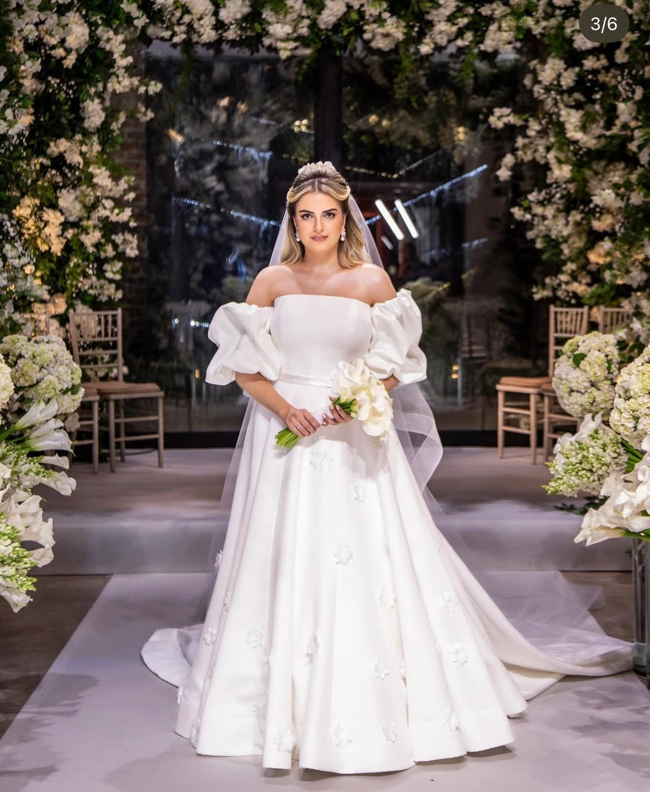 Vestido princesa mangas bufantes Gabriela Piccoli
