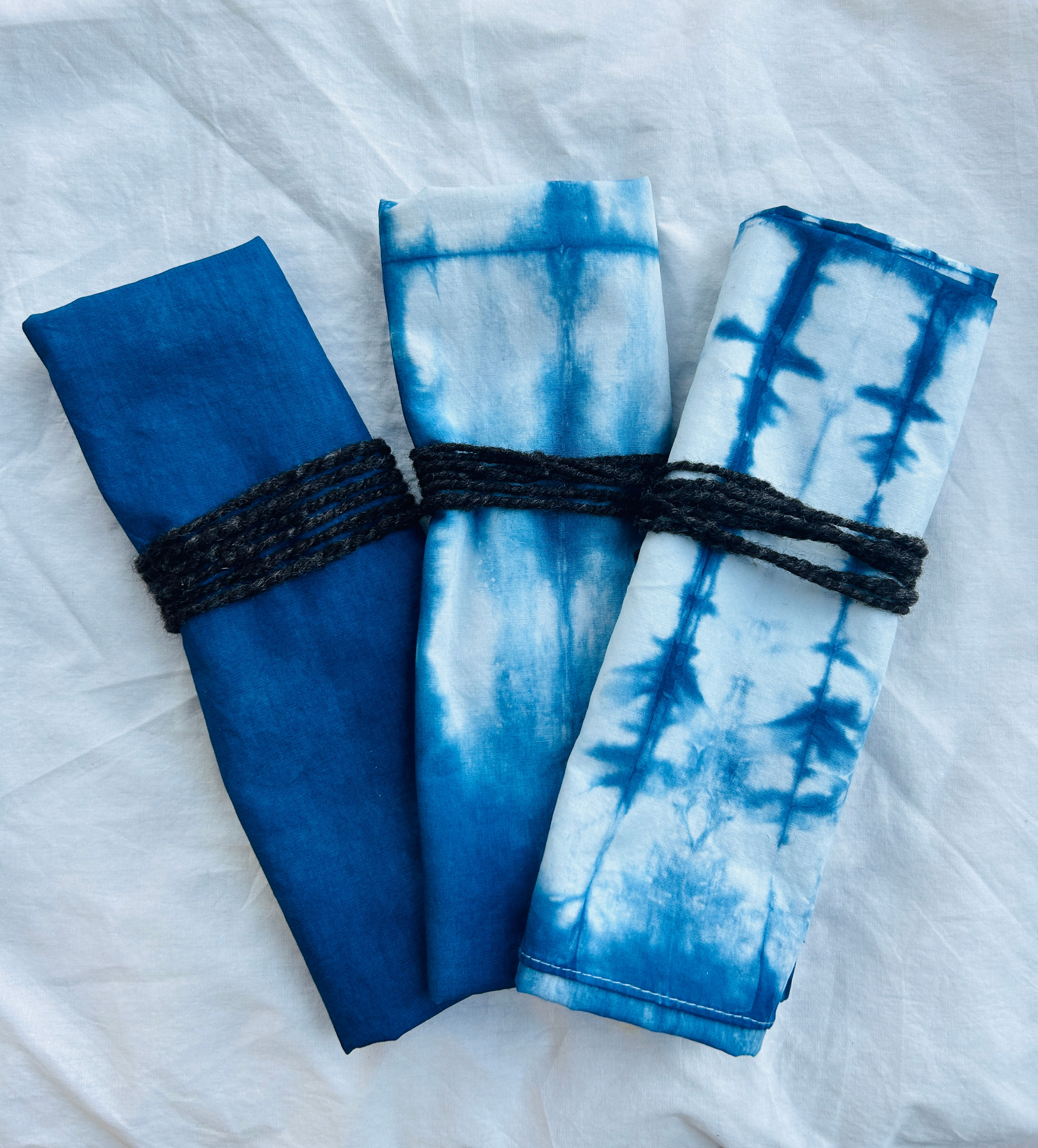 3 Indigo Dyed Gift Wraps (Set C)