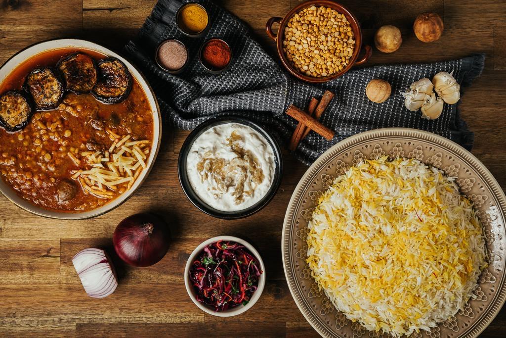 Arranged Food and Objects