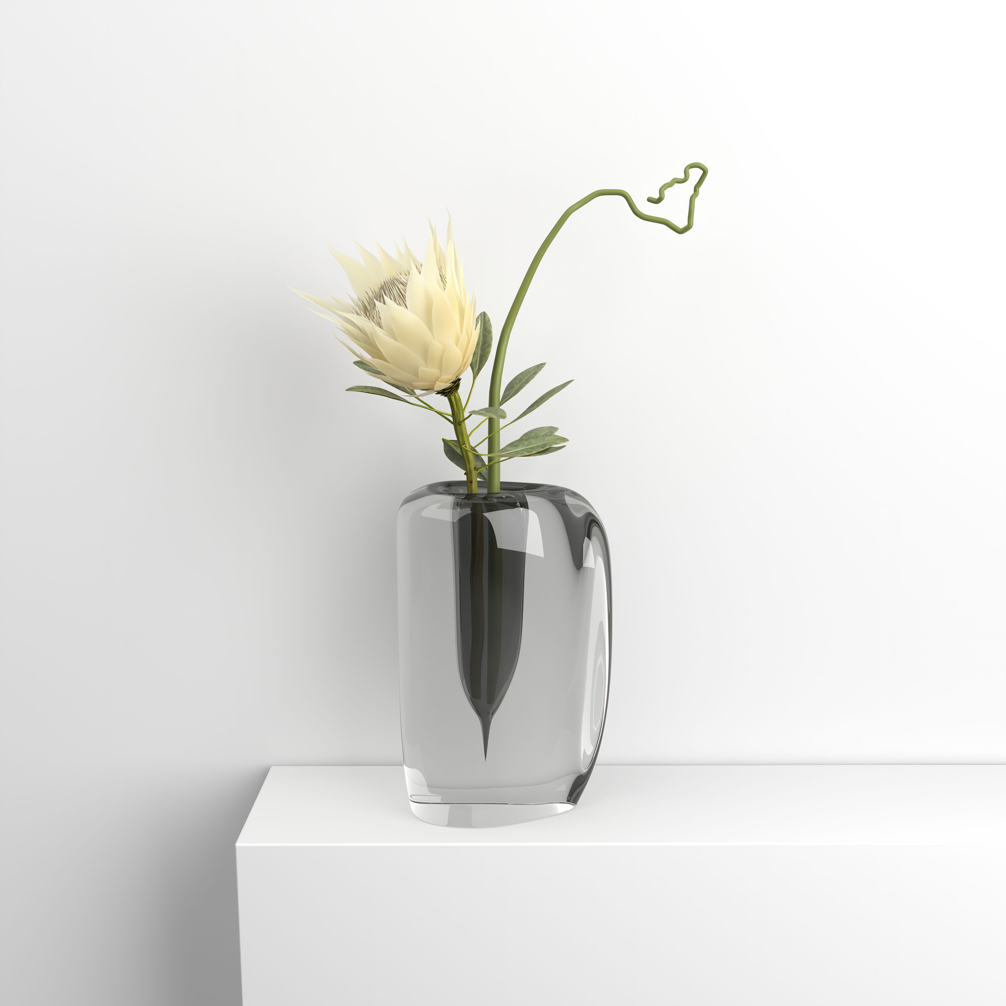 Jarrón de Cristal Soplado a Mano Murano Noir Grande negro profundo