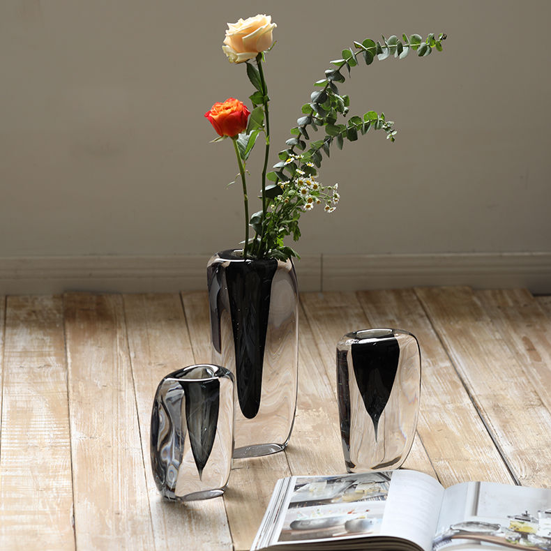 Miniatura: Florero pequeño Murano Noir Petite con flores frescas y secas
