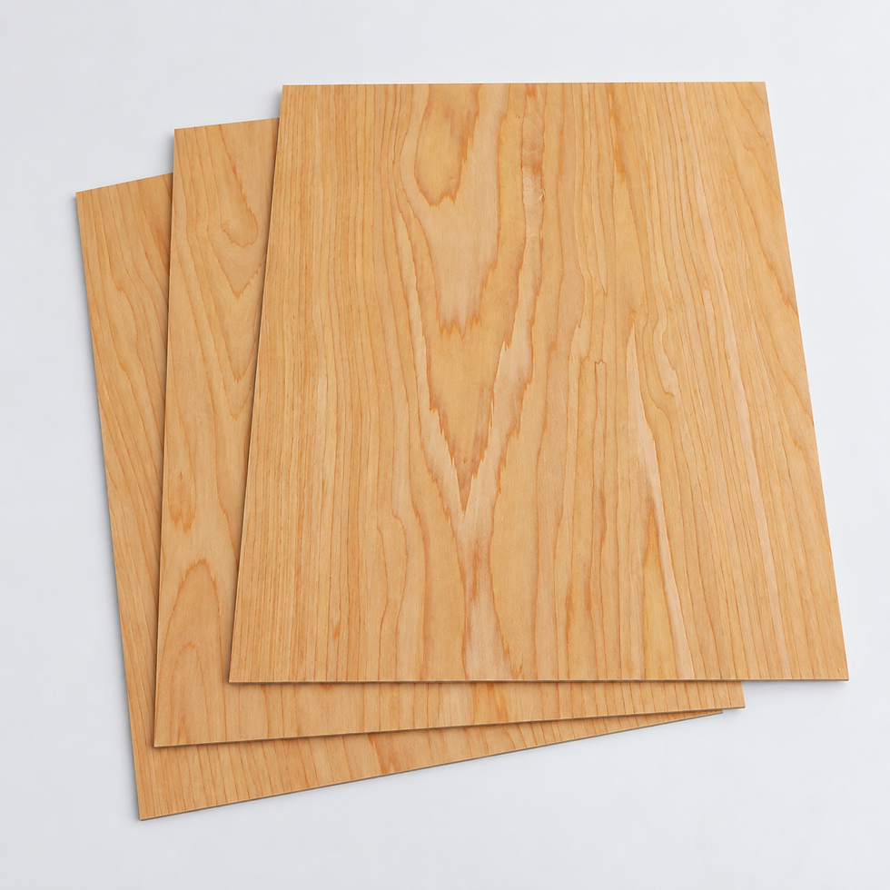 Thumbnail: 3mm Cherry-Look Engineered Veneer Laser Plywood — Wholesale & OEM