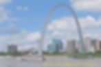 The riverboat MV 'Mark Twain' photographed against the Gateway Arch