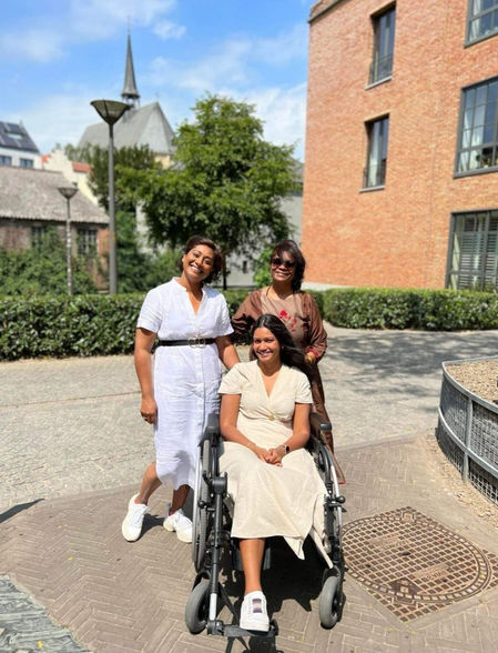 Mitera Balkaran with her sister and mother in Leuven