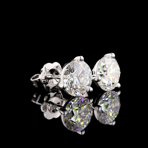 4.03cttw Round Diamond Studs in White Gold | Refractions of