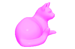 Gif gato rosa 3d girando 360