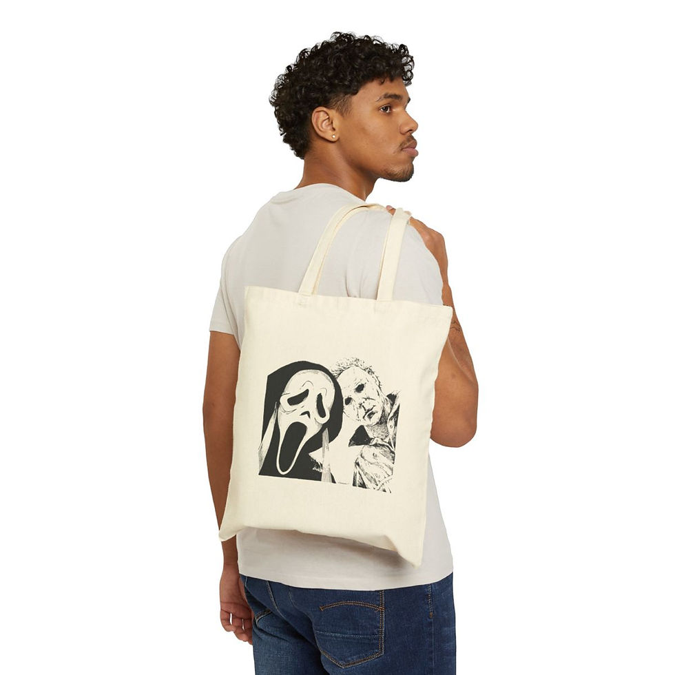Thumbnail: Ghostface and Michael Myers Slasher Cotton Canvas Tote Bag