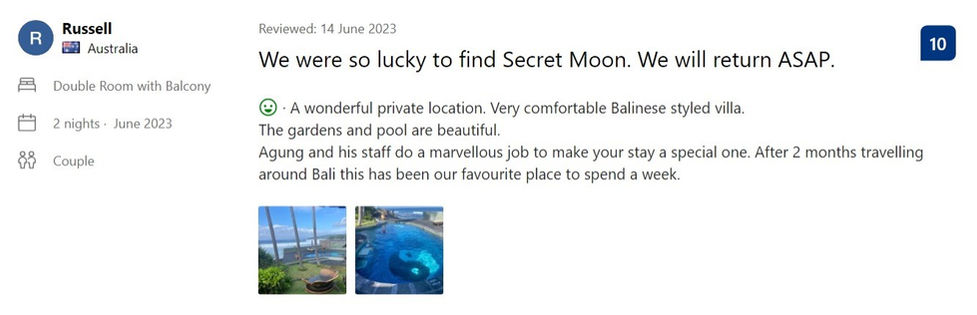 Review of Secret Moon Beach House, Bali