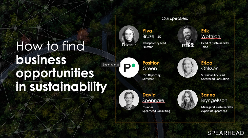 How to find business opportunities in sustainability - Breakfast included!