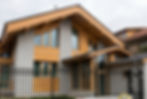 Villa in the mountains with timber wooden window system IV-68 in pine.