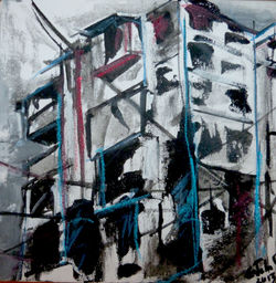 Syrie house, 2013, 20x20 cm, aclylique et pastel sur toile 1