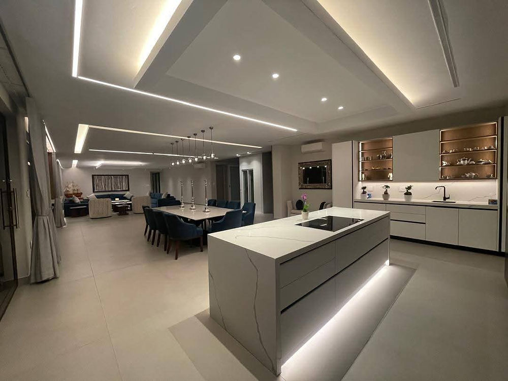 Modern open-plan kitchen and living space