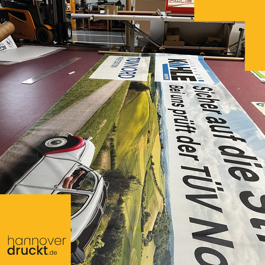 hannoverdruckt Autohaus kahle Werbung banner mesh rahmensystem