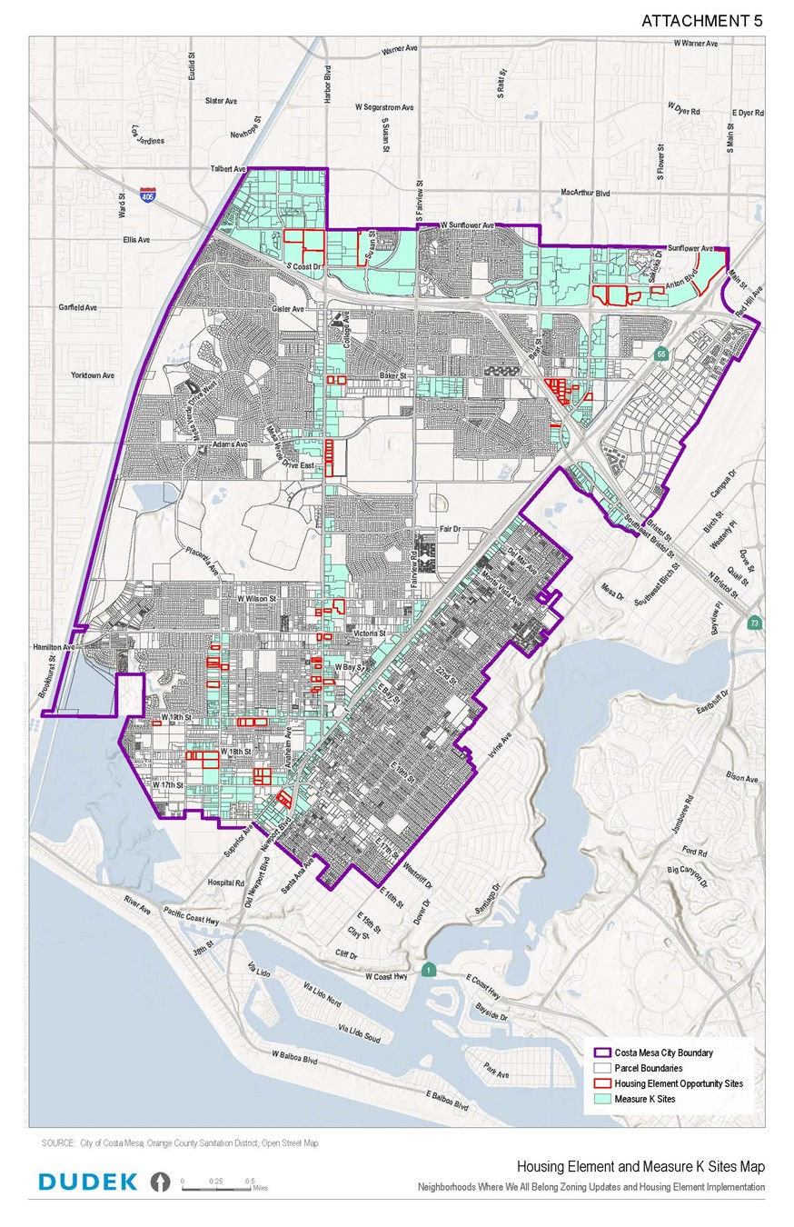 Housing Element and Measure K Sites Map