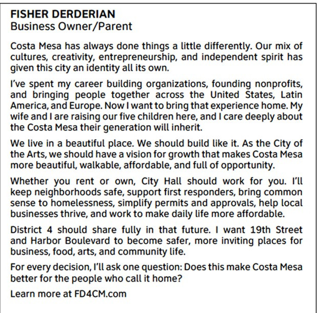 Derderian Statement