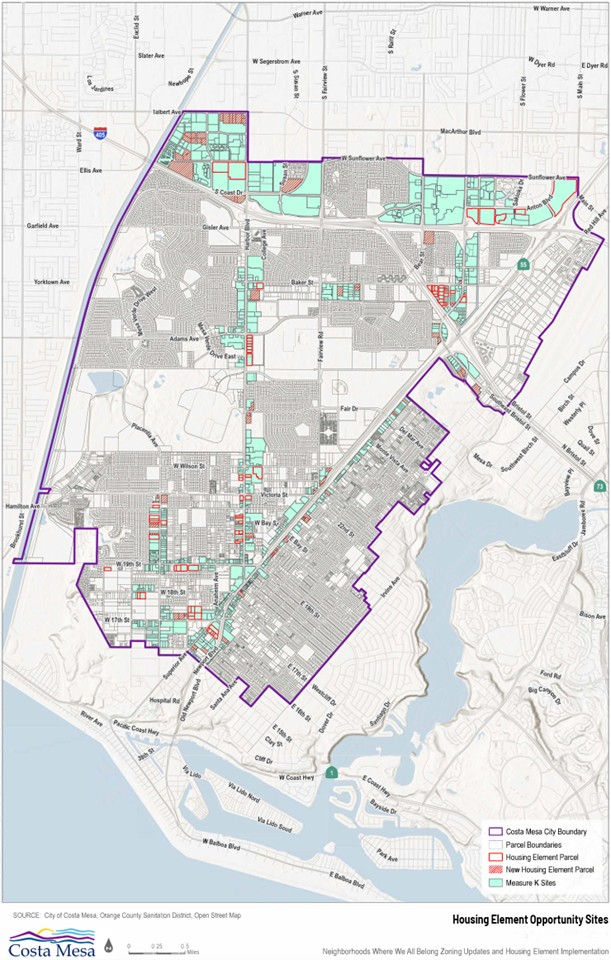 New Map of Measure K and Housing Element Parcels