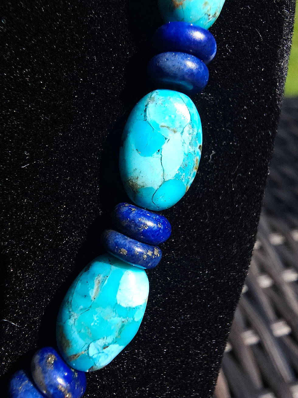Thumbnail: Turquoise and Lapis Lazuli Custom Necklace