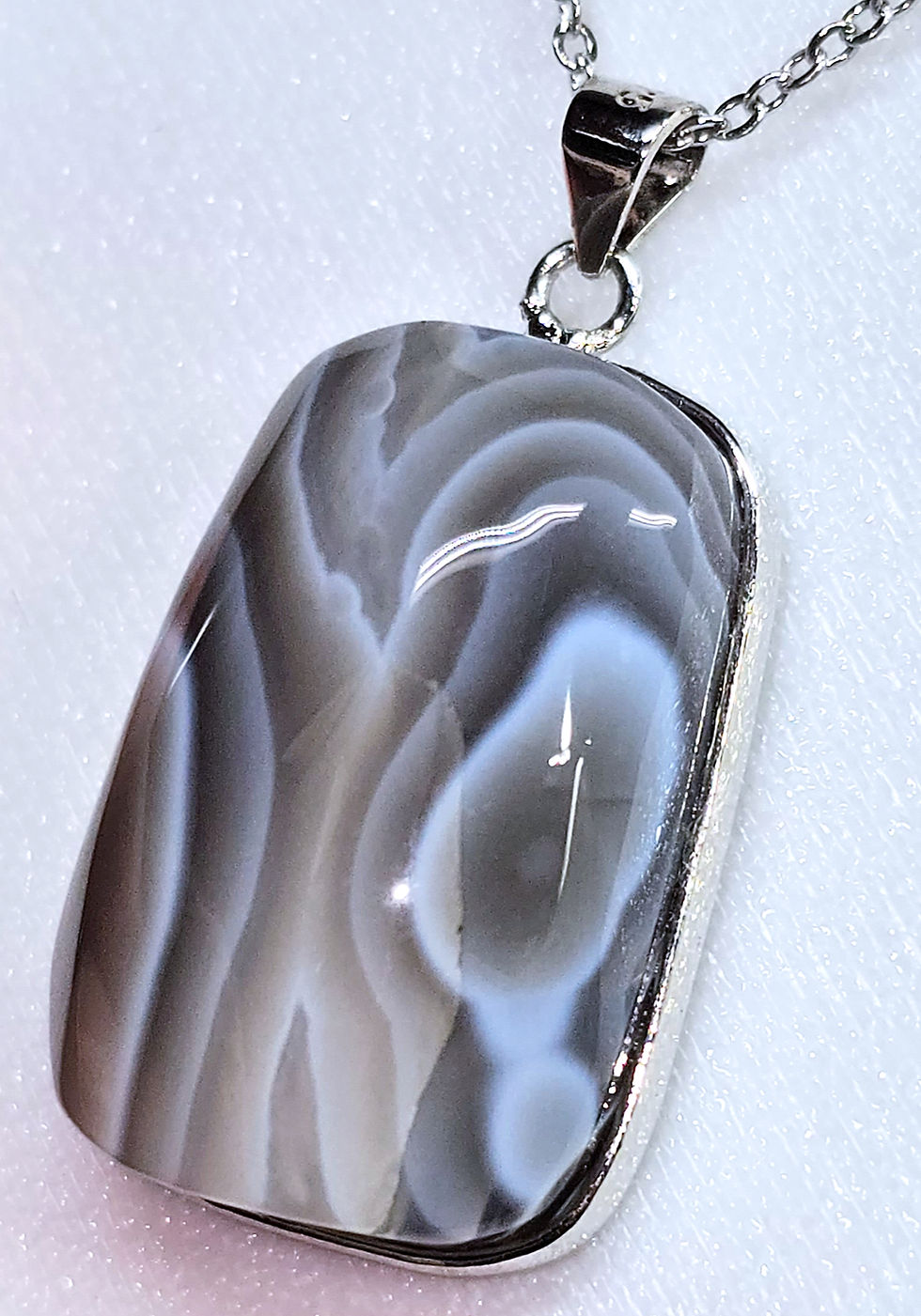 Thumbnail: .925 Sterling Silver Botswana Agate Pendant
