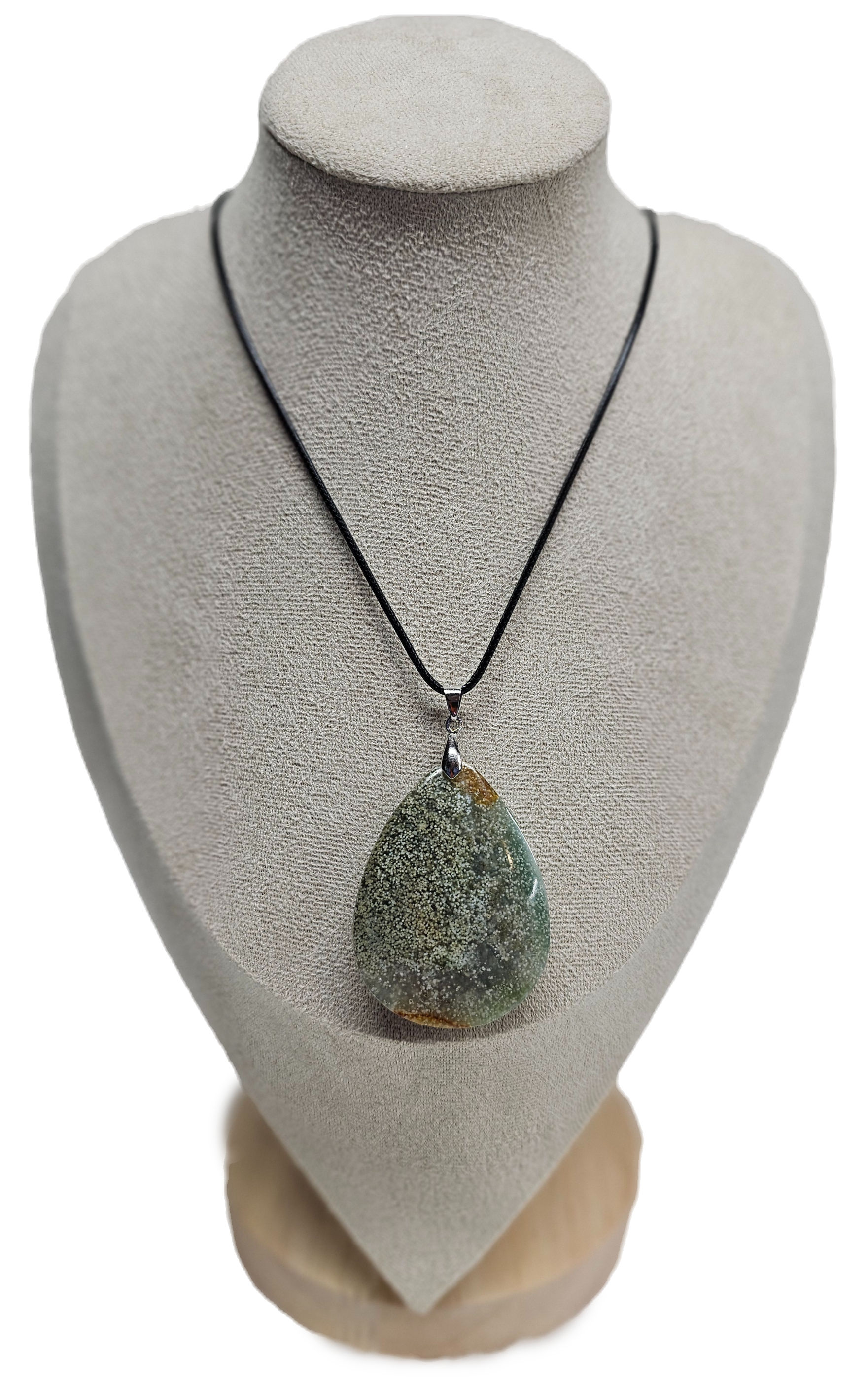 Starry Ocean Agate of Madagascar Tear Drop Pendants