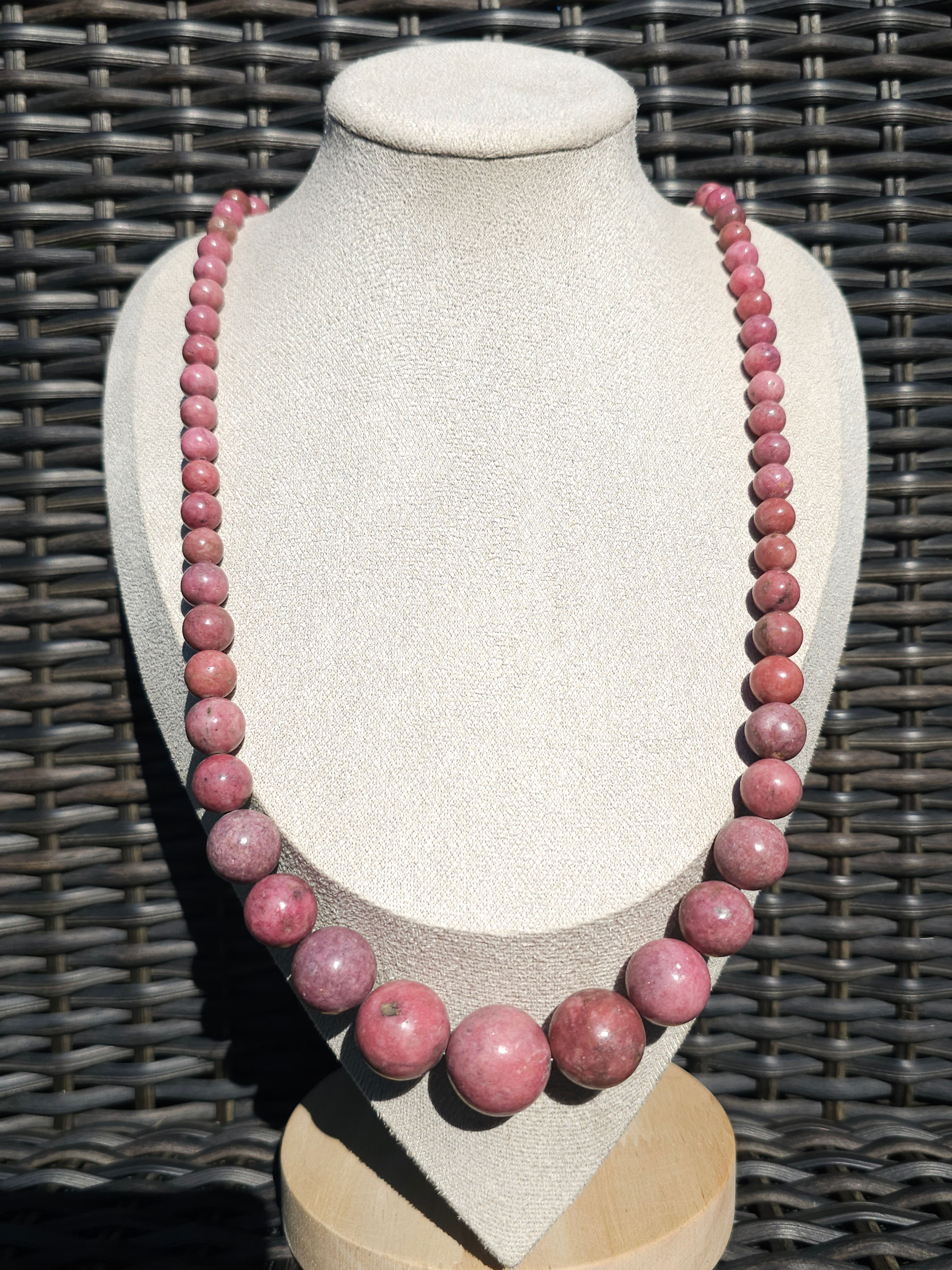 Rhodonite Long Taper Necklace