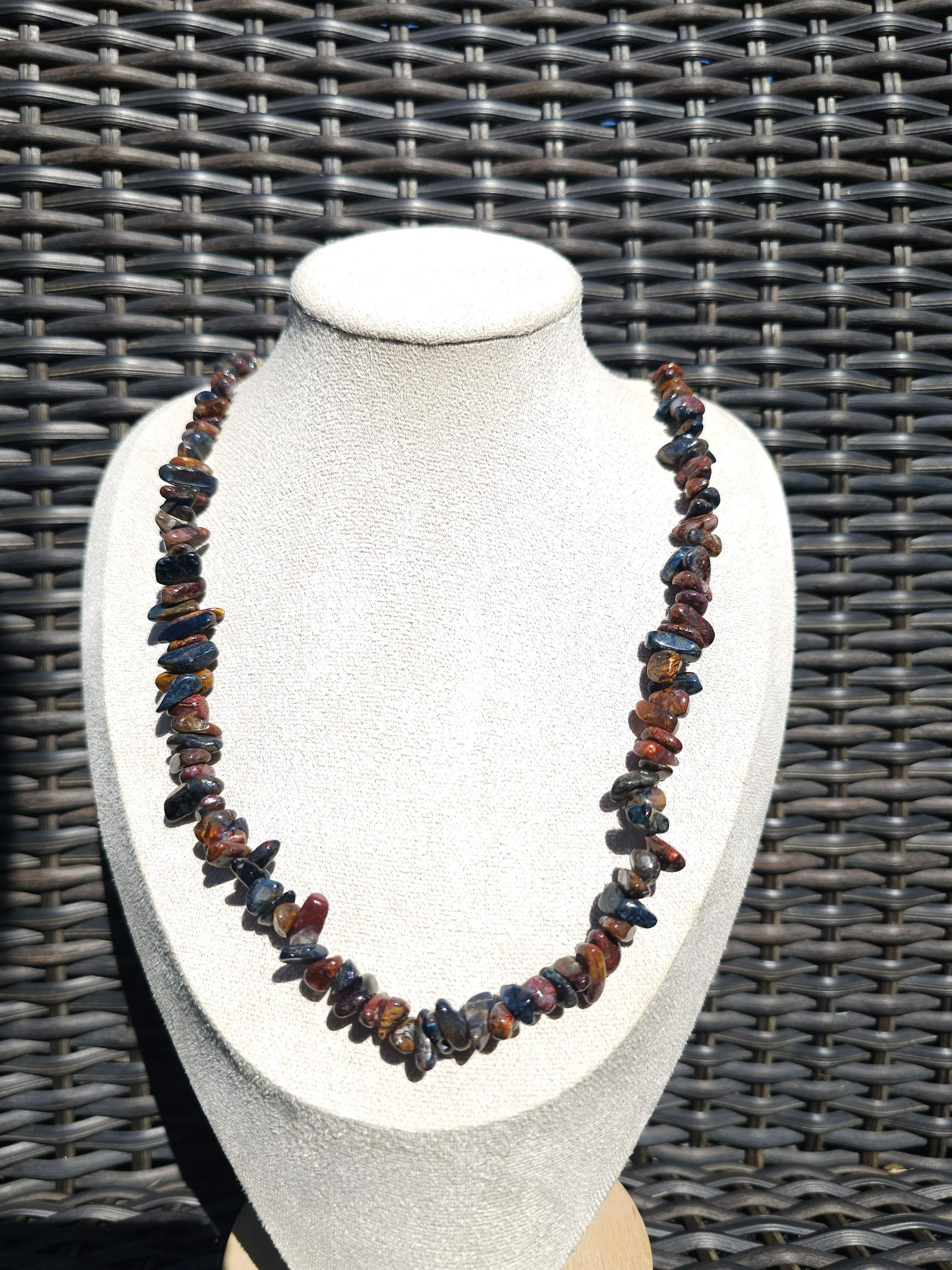 Colorful Pietersite High Quality Chips Necklace