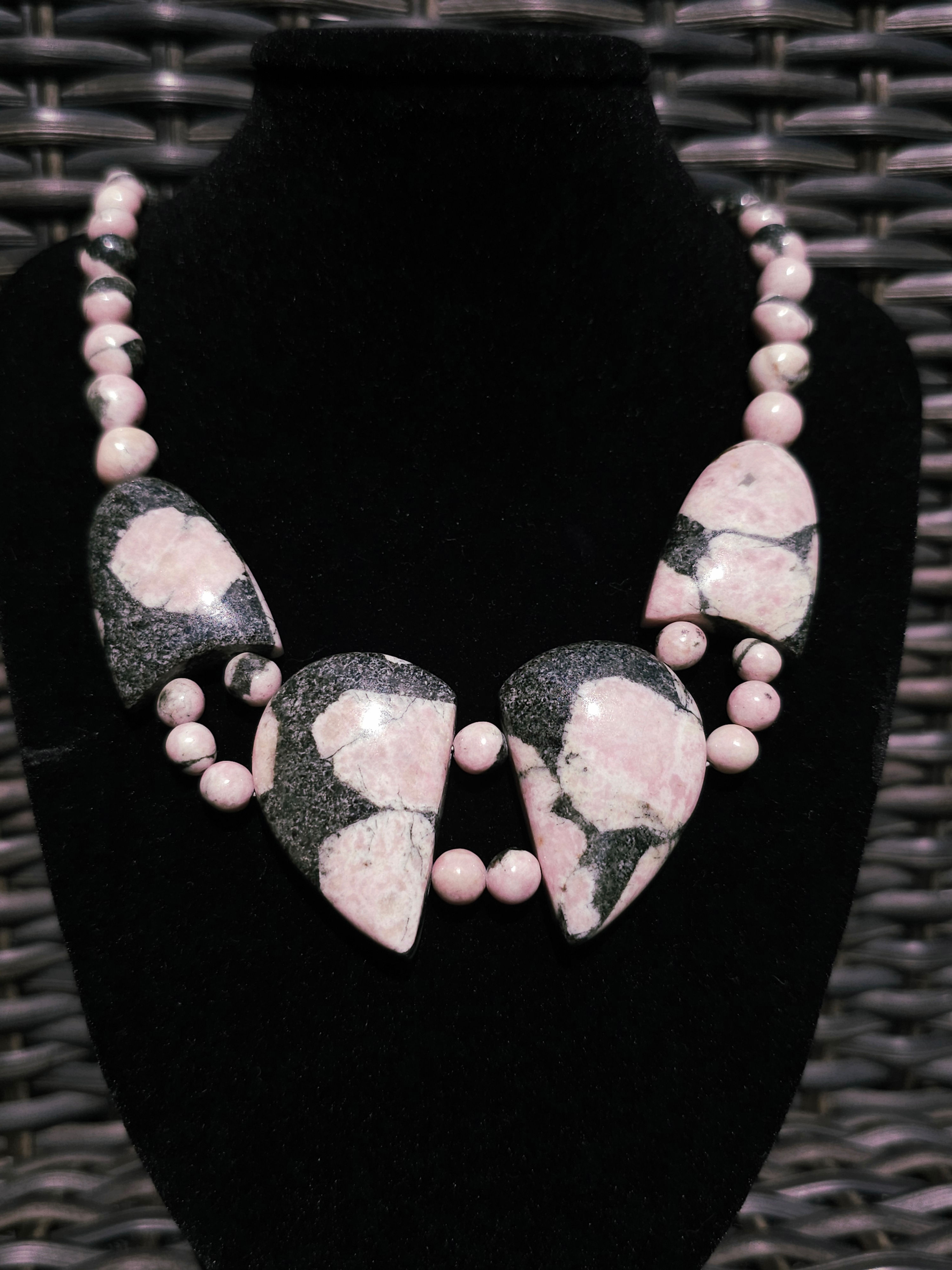 Pink Porphyry Statement Necklace - Estate Collection