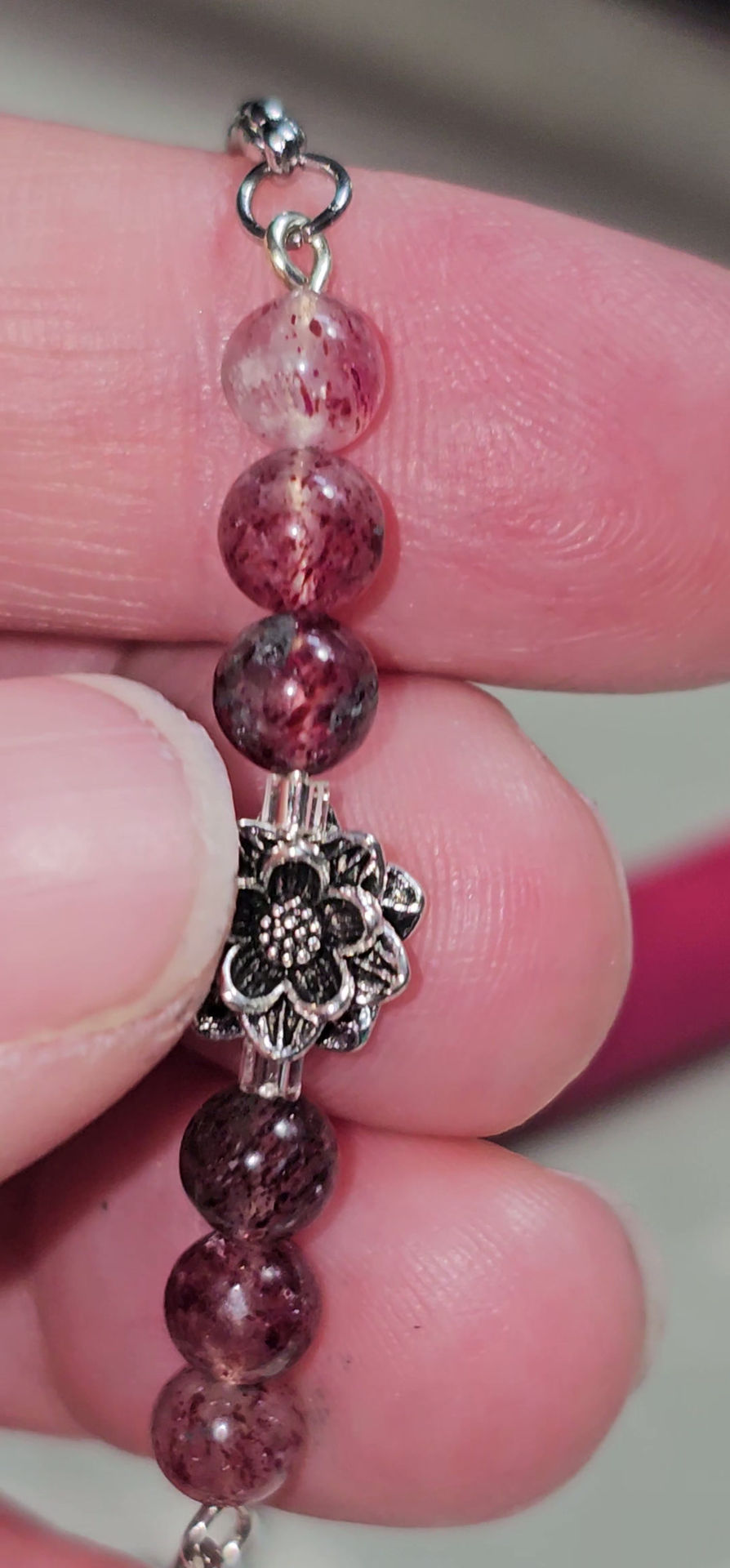 Thumbnail: Custom Lotus Bracelet with Tension Adjustable Chain.