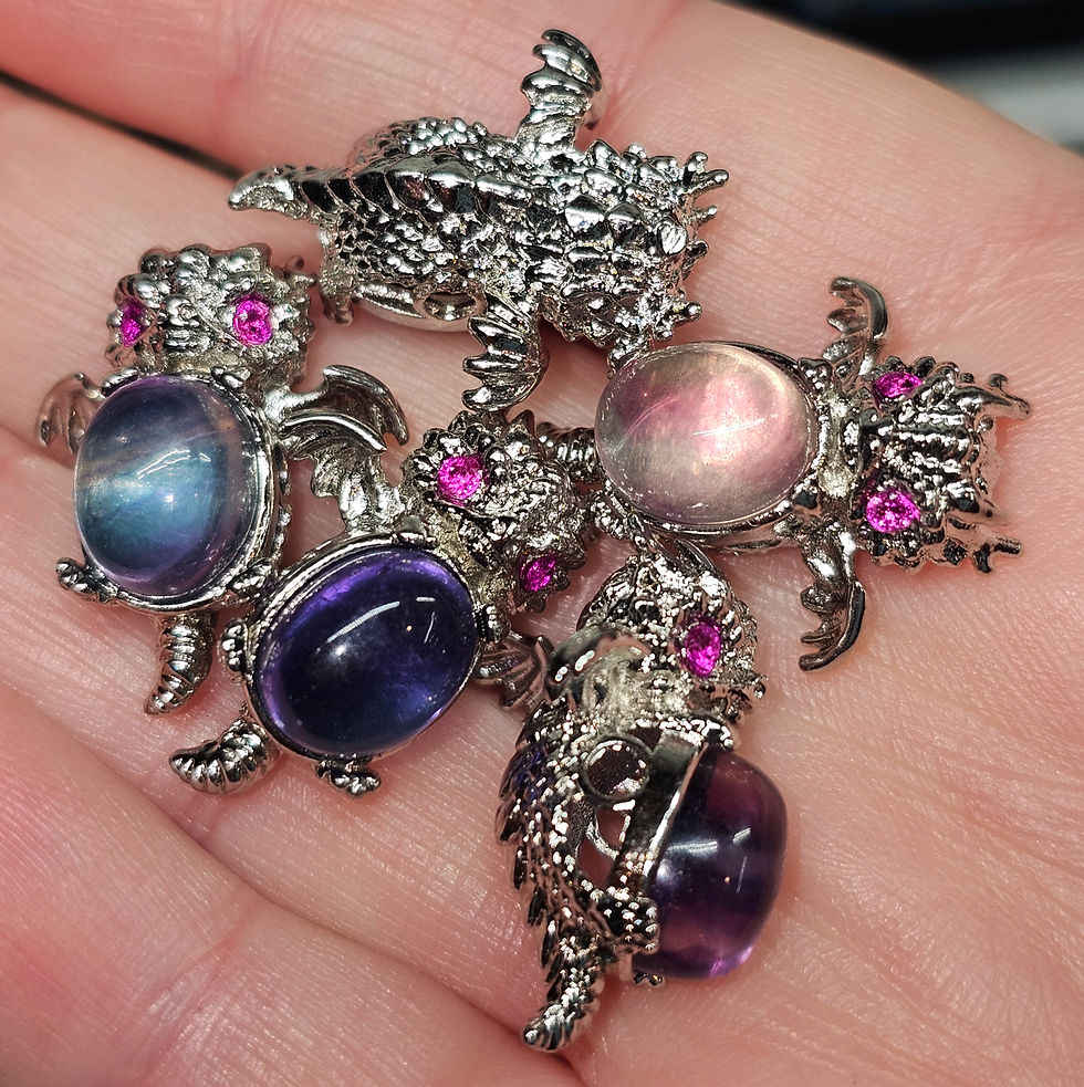 Thumbnail: Fluorite Dragon Spacer / Pendant