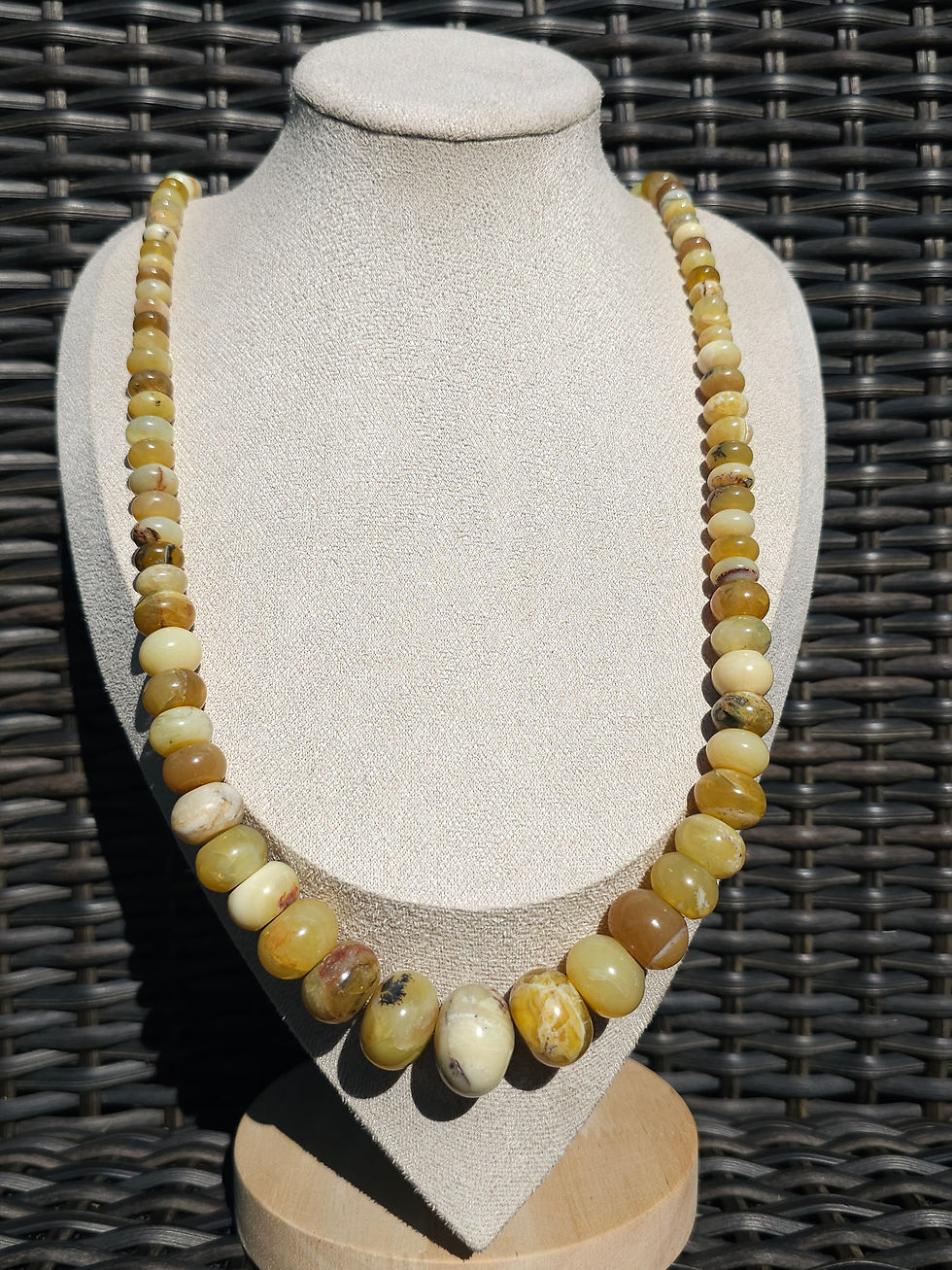 Thumbnail: Yellow Opal Abacus Taper Long Necklace