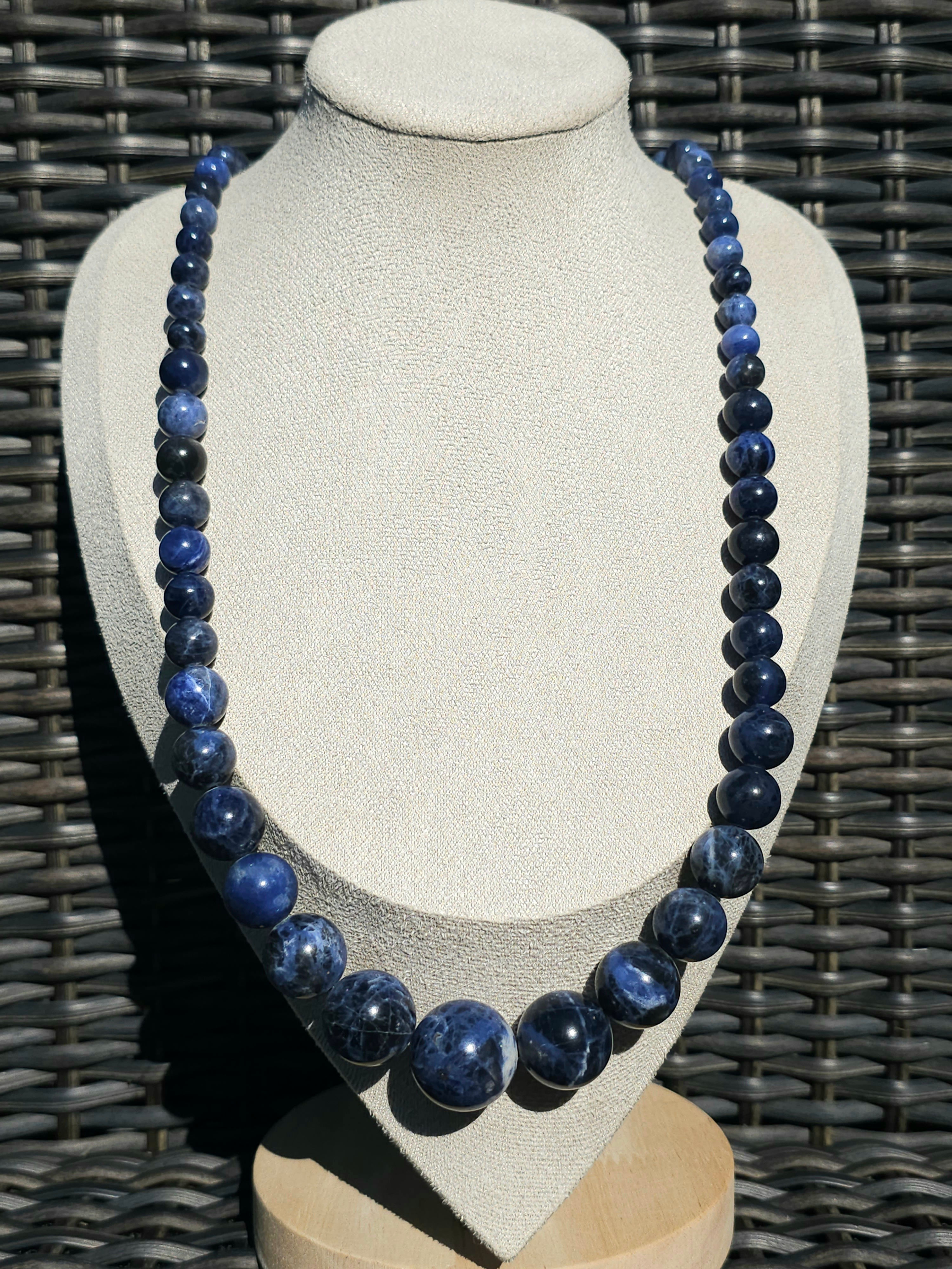 Sodalite High Quality Taper Long Necklace