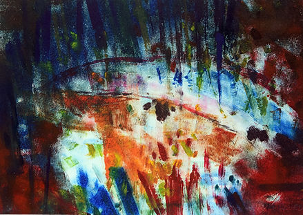 Moonlit Glade, oil on paper, paper size 21 x 29 cm.