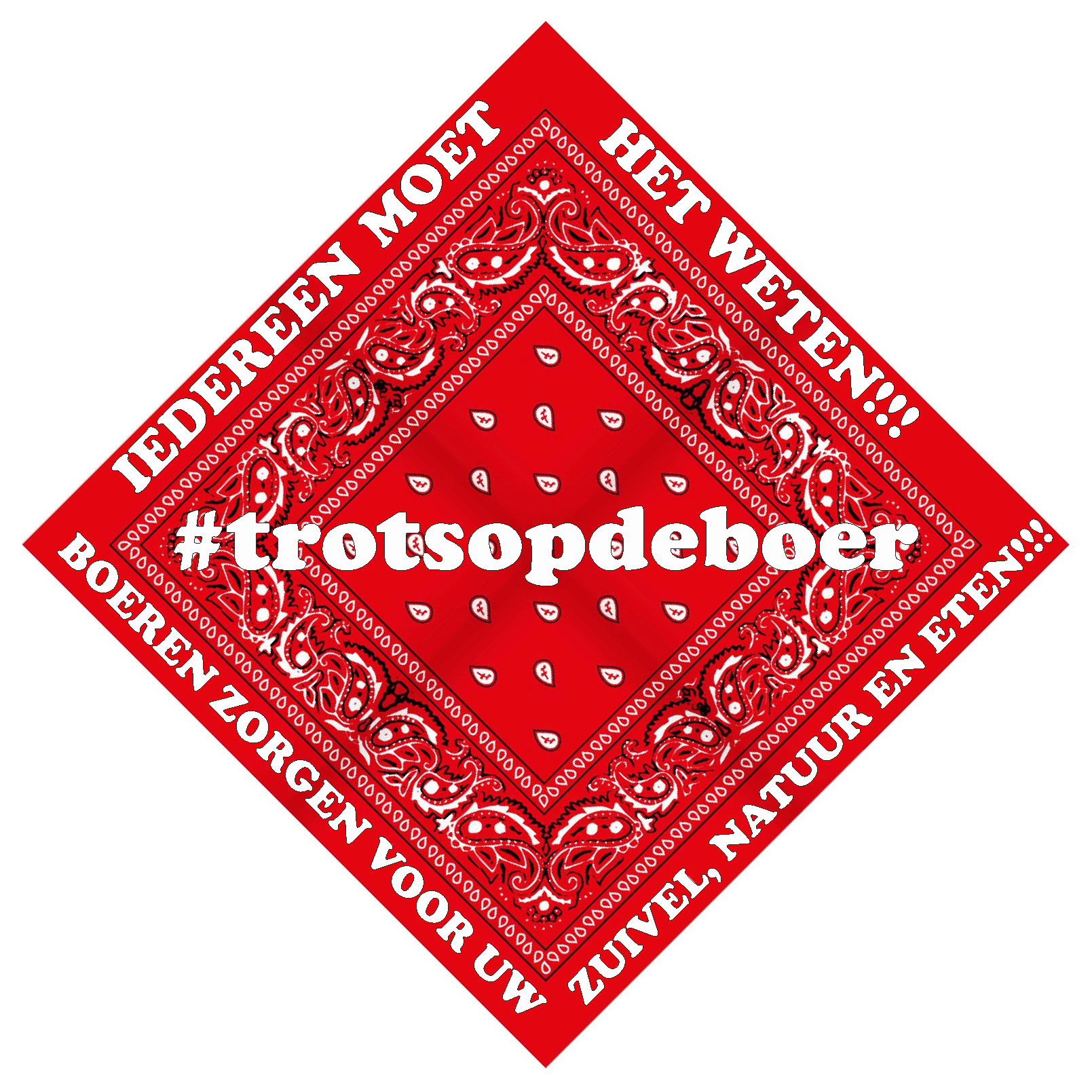 10 STUKS Sticker Boerenzakdoek 10 X 10 CM