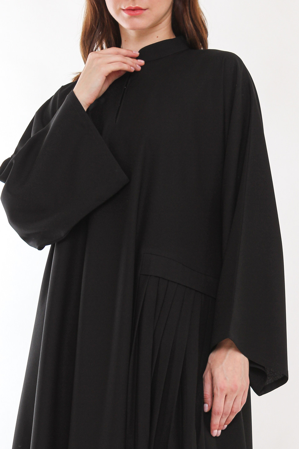 Thumbnail: Closed Abaya with Pleats on The Left Side, Cloche 6 pcs