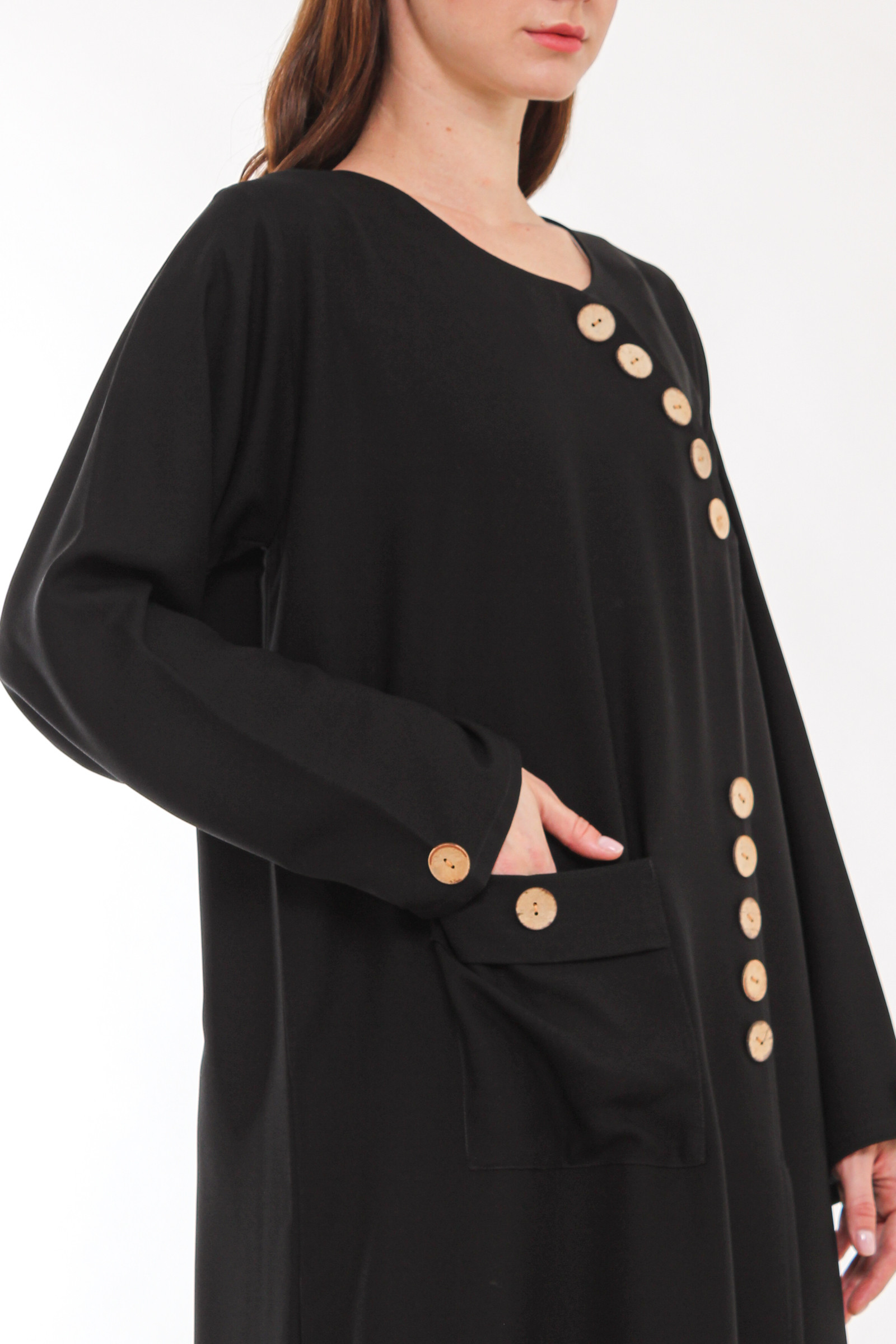 Decorative Designed Buttons With One Front Right Side Pocket 6 pcs