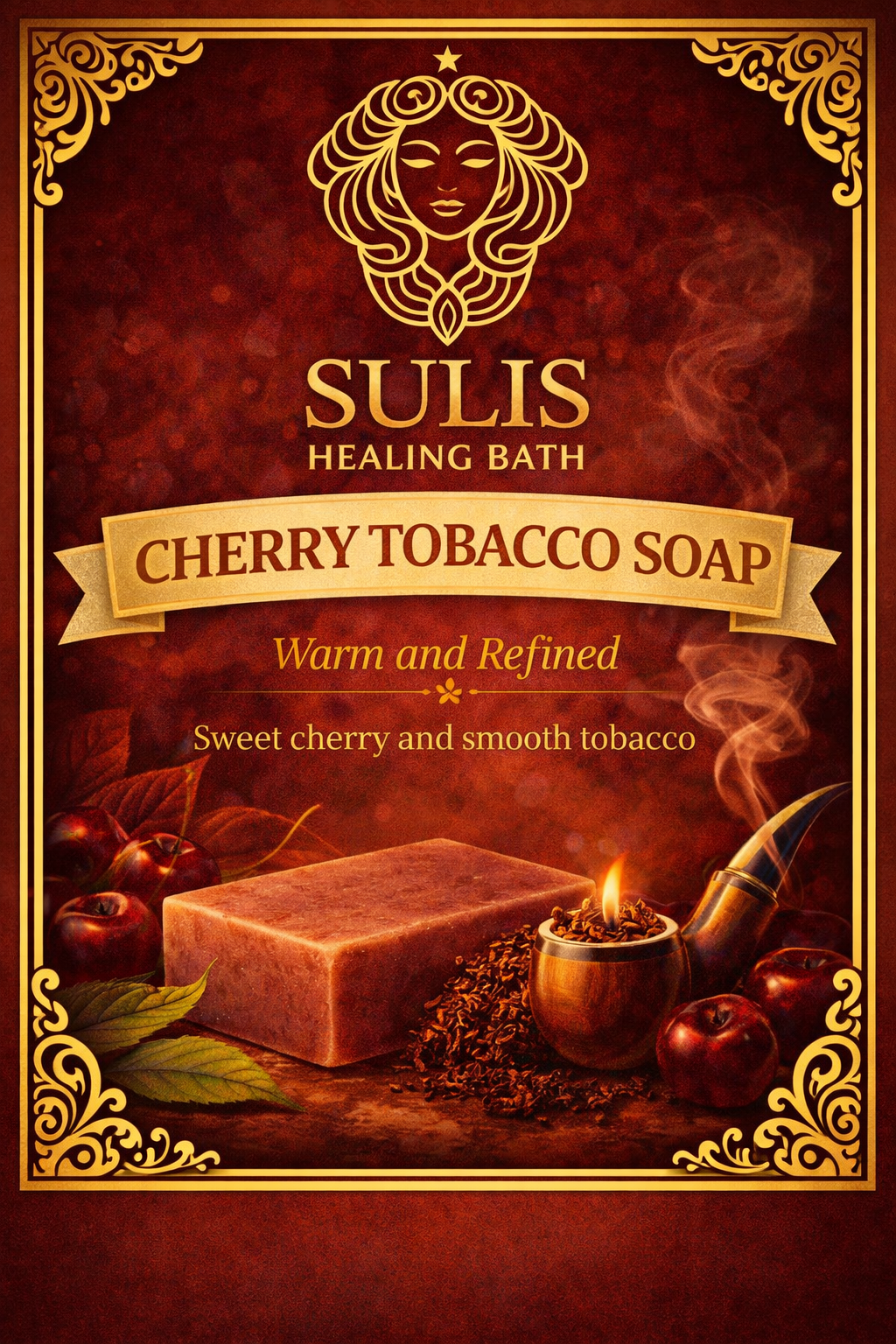 Cherry Tobacco Handcrafted Bath Soap